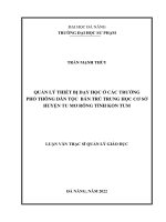 Quản lý thiết bị dạy học ở các trường phổ thông dân tộc bán trú trung học cơ sở huyện tu mơ rông tỉnh kon tum