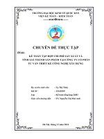 Kế toán tập hợp chi phí sản xuất và tính giá thành sản phẩm tại công ty cổ phần tư vấn thiết kế c ông nghệ xây dựng