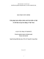 Giải pháp hoàn thiện chính sách bảo hiểm xã hội về chế độ tai nạn lao động ở việt nam