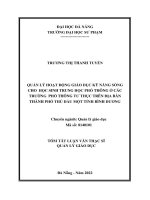 Quản lý hoạt động giáo dục kỹ năng sống cho học sinh trung học phổ thông ở các trường phổ thông tư thục trên địa bàn thành phố thủ dầu một tỉnh bình dương 1