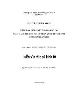 Thúc đẩy giải quyết nợ quá hạn tại ngân hàng thuơng mại cổ phần quốc tế việt nam chi nhánh láng hạ