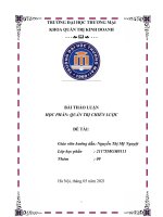 Chiến lược cạnh tranh của tổng công ty bia – rượu  nước giải khát sabeco