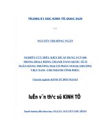 Nghiên cứu điều kiện để áp dụng ucp 600 trong hoạt động thanh toán quốc tế ở ngân hàng thương mại cổ phần ngoại thương việt nam   chi nhánh vĩnh phúc