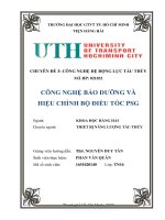 CÔNG NGHỆ BẢO DƯỠNG VÀ HIỆU CHỈNH BỘ ĐIỀU TỐC PSG