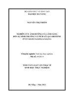 Nghiên cứu ảnh hưởng của ánh sáng đến sự sinh trưởng và tích lũy β carotene ở vi tảo dunaliella salina 1