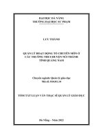 Quản lý hoạt động tổ chuyên môn ở các trường thcs huyện núi thành tỉnh quảng nam 1