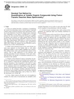 ASTM D8460 2022 Standard Test Method for Quantification of Volatile Organic Compounds Using Proton Transfer Reaction Mass Spectrometry