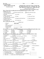 31 đe tieng anh 7 giua hki (22 23 sách hoàng văn vân)