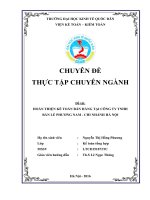 Hoàn thiện kế toán bán hàng tại công ty tnhh bán lẻ phương nam   chi nhánh hà nội