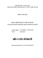 Phát triển dịch vụ phi tín dụng tại ngân hàng thương mại cổ phần sài gòn