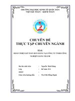 Hoàn thiện kế toán bán hàng tại công ty tnhh công nghiệp giang thanh