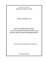 Quản lý thiết bị giáo dục tại các trường mầm non công lập huyện chơn thành tỉnh bình phước