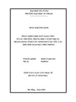 Phát triển đội ngũ giáo viên ở các trường trung học cơ sở thị xã trảng bàng tỉnh tây ninh đáp ứng yêu cầu đổi mới giáo dục phổ thông 1