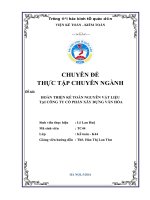 Hoàn thiện kế toán nguyên vật liệu tại công ty cổ phần xây dựng văn hóa