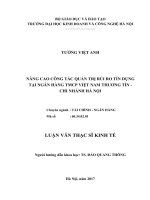 Nâng cao công tác quản trị rủi ro tín dụng tại ngân hàng tmcp việt nam thương tín   chi nhánh hà nội