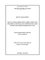 Quản lý hoạt động phát triển ngôn ngữ cho trẻ 5 6 tuổi tại các trường mẫu giáo huyện núi thành tỉnh quảng nam 1