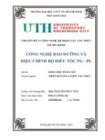 CÔNG NGHỆ BẢO DƯỠNG VÀ HIỆU CHỈNH BỘ ĐIỀU TỐC PG  PL