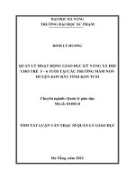 Quản lý hoạt động giáo dục kỹ năng xã hội cho trẻ 5 – 6 tuổi tại các trường mầm non huyện kon rẫy tỉnh kon tum 1