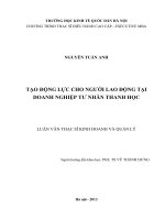 Tạo động lực cho người lao động tại doanh nghiệp tư nhân thanh học