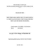 Phát triển hoạt động cho vay khách hàng cá nhân tại ngân hàng tmcp ngoại thương việt nam chi nhánh thanh hóa
