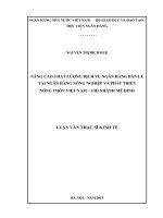 Nâng cao chất lượng dịch vụ ngân hàng bán lẻ tại ngân hàng nông nghiệp và phát triển nông thôn việt nam – chi nhánh mỹ đình