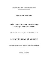 Phát triển quan hệ thương mại giữa việt nam và canada