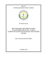 Thực trạng kiến thức phòng tái phát của người bệnh loét dạ dày  tá tràng tại bệnh viện đa khoa huyện hải hậu tỉnh nam định năm 2022