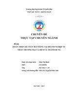 Hoàn thiện kế toán bán hàng tại doanh nghiệp tư nhân thương mại và dịch vụ thành hưng