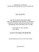 Một số giải pháp nhằm hoàn thiện công tác kiểm soát chi vốn đầu tư xây dựng cơ bản từ nguồn vốn ngân sách nhà nước tại kho bạc nhà nước đông anh – hà nội