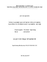 Nâng cao hiệu quả sử dụng vốn lưu động tại công ty cổ phần giấy vạn điểm – hà nội