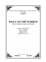 BÁO CÁO THÍ NGHIỆM THỰC HÀNH CƠ SỞ MÁY ĐIỆN