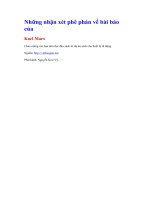 Những nhận xét phê phán về bài báo của   karl marx