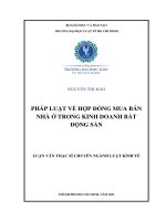 Pháp luật về hợp đồng mua bán nhà ở trong kinh doanh bất động sản