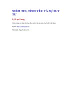 Niềm tin, tình yêu và sự suy tư   lý lạc long