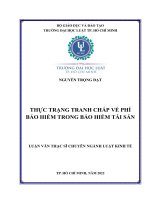 Thực trạng tranh chấp về phí bảo hiểm trong bảo hiểm tài sản