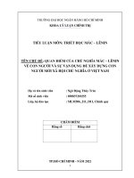 QUAN ĐIỂM CỦA CHỦ NGHĨA MÁC – LÊNIN VỀ CON NGƯỜI VÀ SỰ VẬN DỤNG ĐỂ XÂY DỰNG CON NGƯỜI MỚI XÃ HỘI CHỦ NGHĨA Ở VIỆT NAM