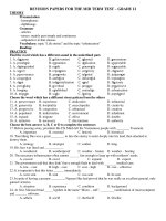 Đề cương ôn tập giữa học kì 1 môn Tiếng Anh lớp 12 năm 2022-2023 - Trường THPT Bắc Thăng Long