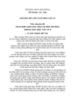 Skkn chuyên đề tích hợp giáo dục bảo vệ môi trường trong dạy học vật lý 8