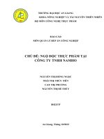 Báo cáo môn quản lý bếp ăn công nghiệp chủ đề ngộ độc thực phẩm tại công ty tnhh namho