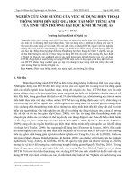 Nghiên cứu ảnh hưởng của việc sử dụng điện thoại thông minh đến kết quả học tập môn tiếng Anh của sinh viên trường Đại học Kinh tế Nghệ An