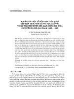 Nghiên cứu một số nội dung liên quan đến kiến thức môn Hà Nội học gắn với phong trào yêu nước của giáo chức, học sinh, sinh viên Hà Nội giai đoạn 1888-1945