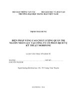 Luận văn biện pháp nâng cao chất lượng quản trị nguồn nhân lực tại công ty cổ phần dịch vụ kỹ thuật Mobifone