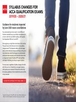 SYLLABUS CHANGES FOR ACCA QUALIFICATION EXAMS: 2019/20 – 2020/21