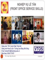Nghiệp vụ lễ tân CHƯƠNG 1 CHUẨN BỊ LÀM VIỆC
