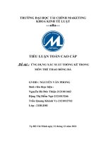 Tiểu luận toán cao cấp đề tài  ứng dụng xác suất thống kê trong môn thể thao bóng đá