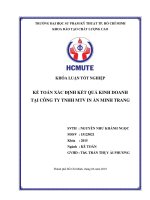 (Đồ án tốt nghiệp) Kế toán xác định kết quả kinh doanh tại Công ty TNHH MTV In ấn Minh Trang