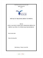 Đề tài nâng cao chất lượng quản trị hành chính văn phòng tại công ty cổ phần đại thành phụng