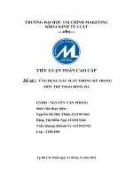 Tiểu luận toán cao cấp đề tài  ứng dụng xác suất thống kê trong môn thể thao bóng đá