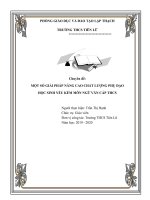 Skkn chuyên đề một số giải pháp nâng cao chất lượng phụ đạo hs yếu kém môn ngữ văn cấp thcs