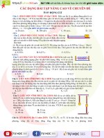 CÁC DẠNG BÀI TẬP NÂNG CAO VỀ CHUYÊN ĐỀ DAO ĐỘNG CƠ